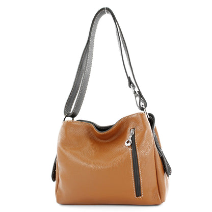 modamoda de T220 Damen Leder Schultertasche Handtasche Klein handmade in Italy