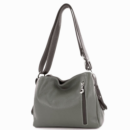 modamoda de T220 Damen Leder Schultertasche Handtasche Klein handmade in Italy