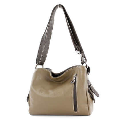 modamoda de T220 Damen Leder Schultertasche Handtasche Klein handmade in Italy