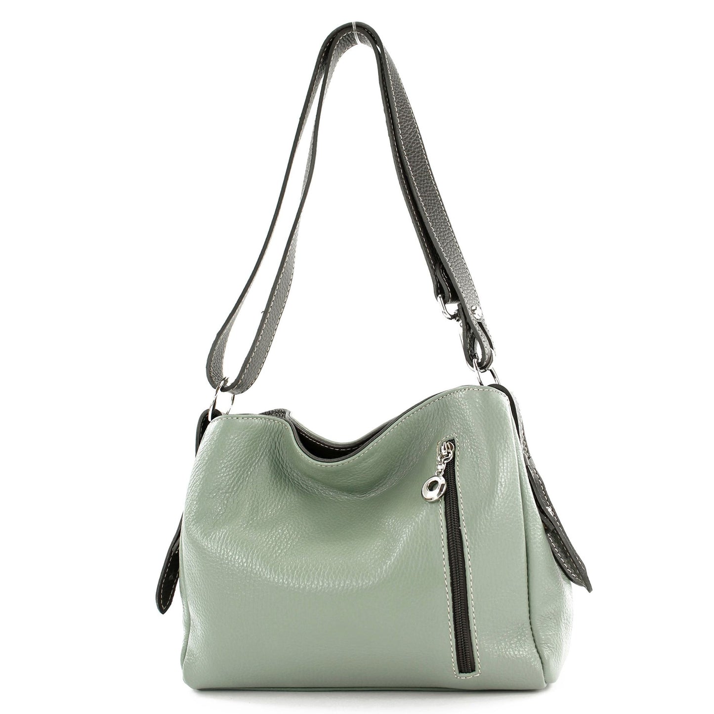 modamoda de T220 Damen Leder Schultertasche Handtasche Klein handmade in Italy