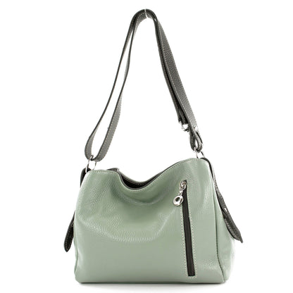 modamoda de T220 Damen Leder Schultertasche Handtasche Klein handmade in Italy