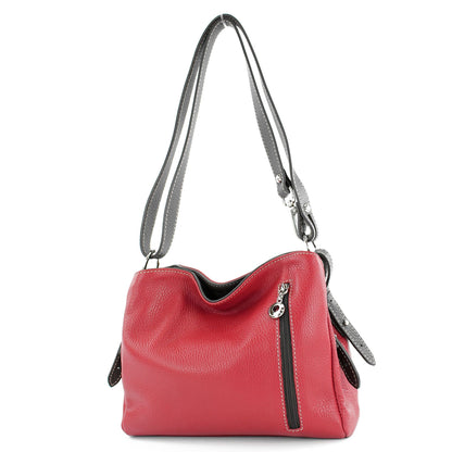 modamoda de T220 Damen Leder Schultertasche Handtasche Klein handmade in Italy