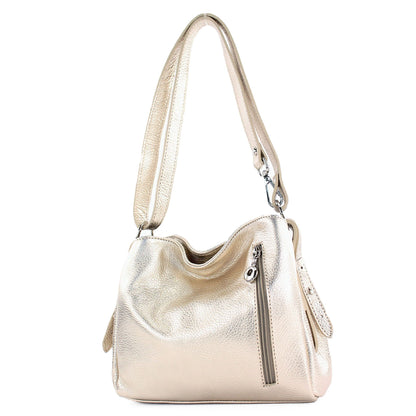 modamoda de T220 Damen Leder Schultertasche Handtasche Klein handmade in Italy