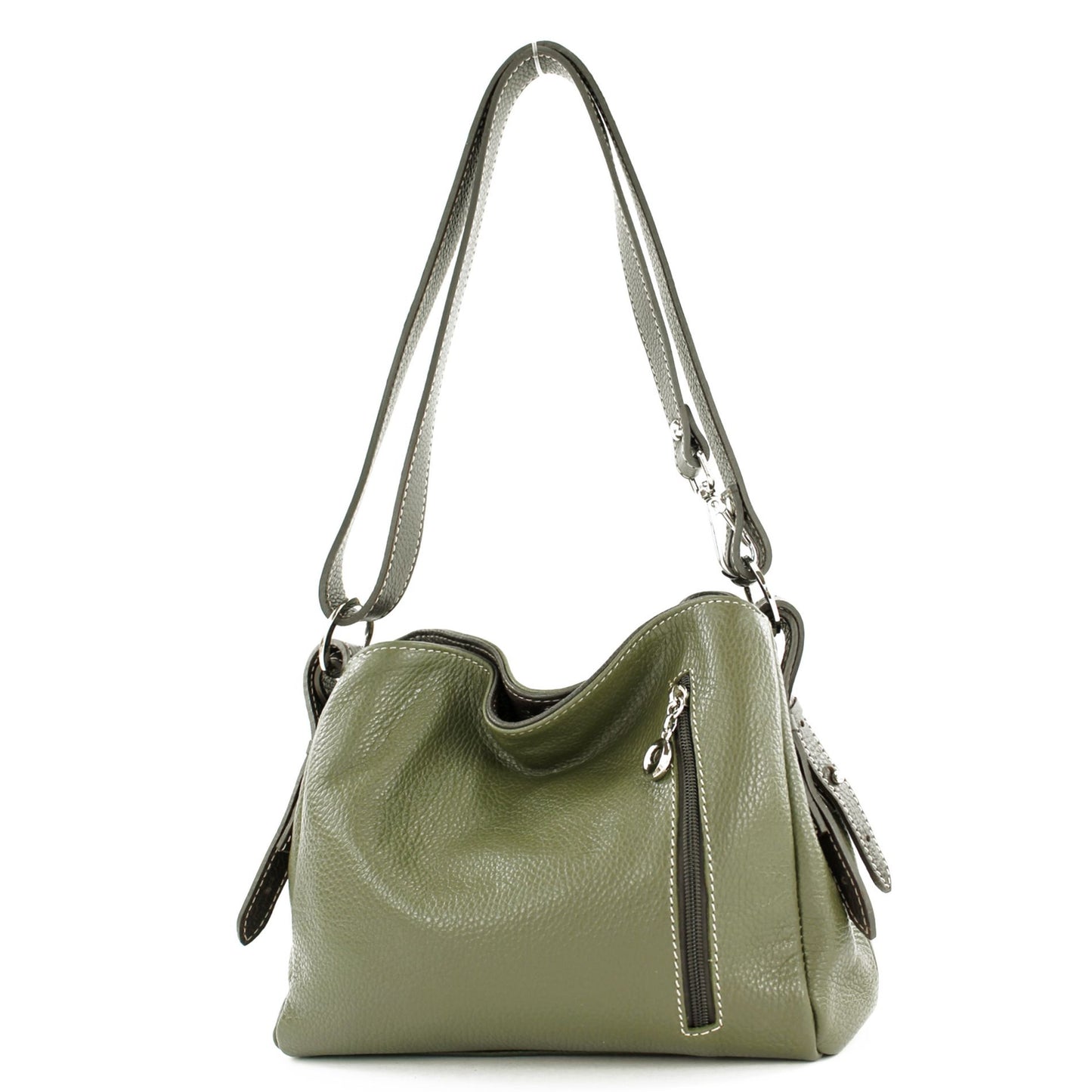 modamoda de T220 Damen Leder Schultertasche Handtasche Klein handmade in Italy