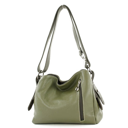 modamoda de T220 Damen Leder Schultertasche Handtasche Klein handmade in Italy