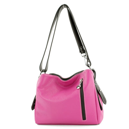 modamoda de T220 Damen Leder Schultertasche Handtasche Klein handmade in Italy