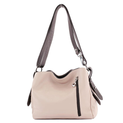 modamoda de T220 Damen Leder Schultertasche Handtasche Klein handmade in Italy