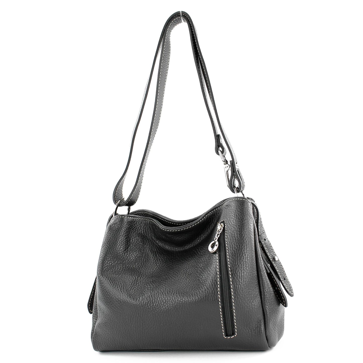 modamoda de T220 Damen Leder Schultertasche Handtasche Klein handmade in Italy