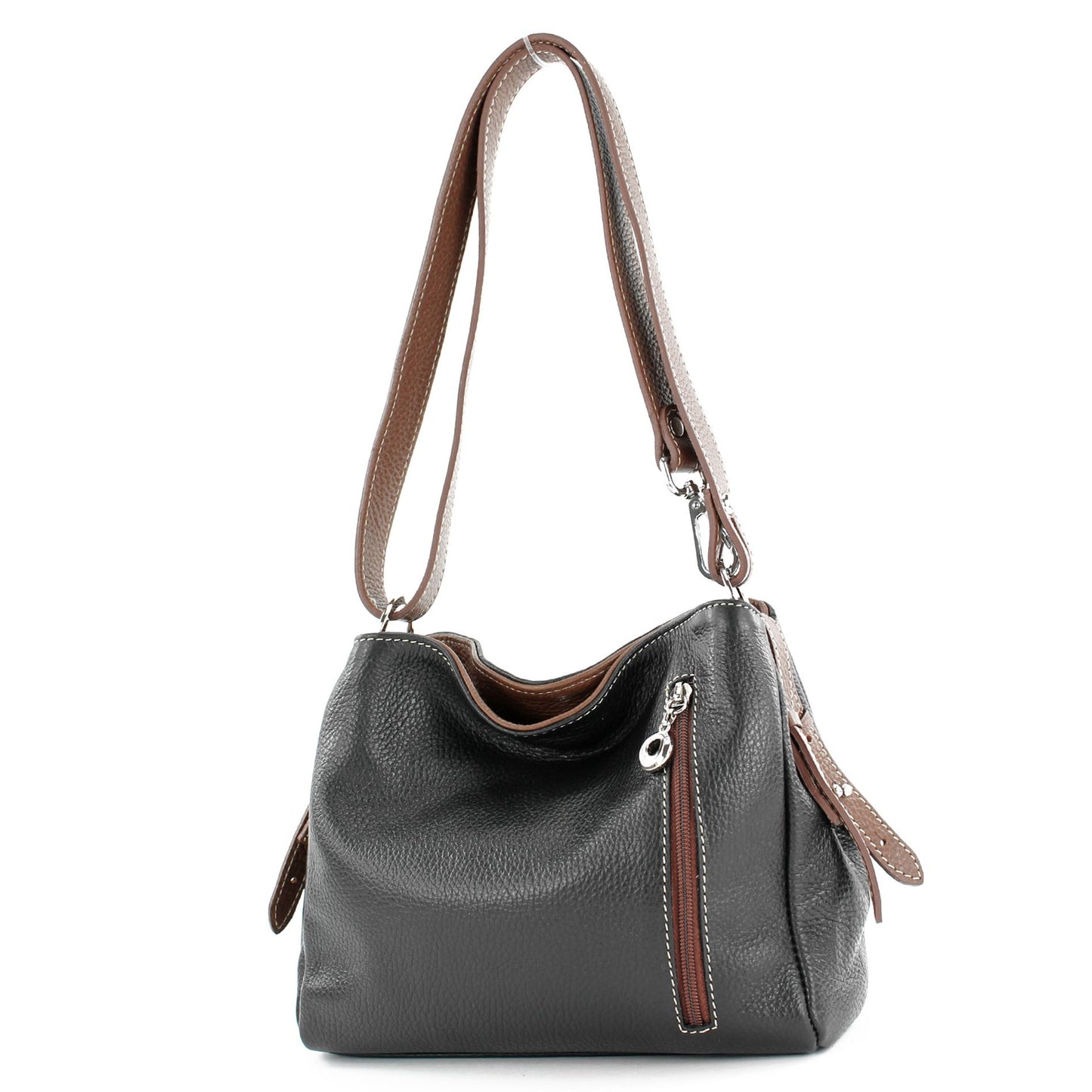modamoda de T220 Damen Leder Schultertasche Handtasche Klein handmade in Italy