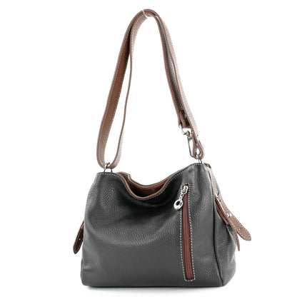 modamoda de T220 Damen Leder Schultertasche Handtasche Klein handmade in Italy