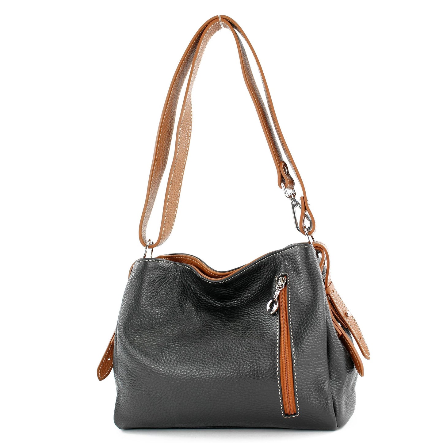 modamoda de T220 Damen Leder Schultertasche Handtasche Klein handmade in Italy