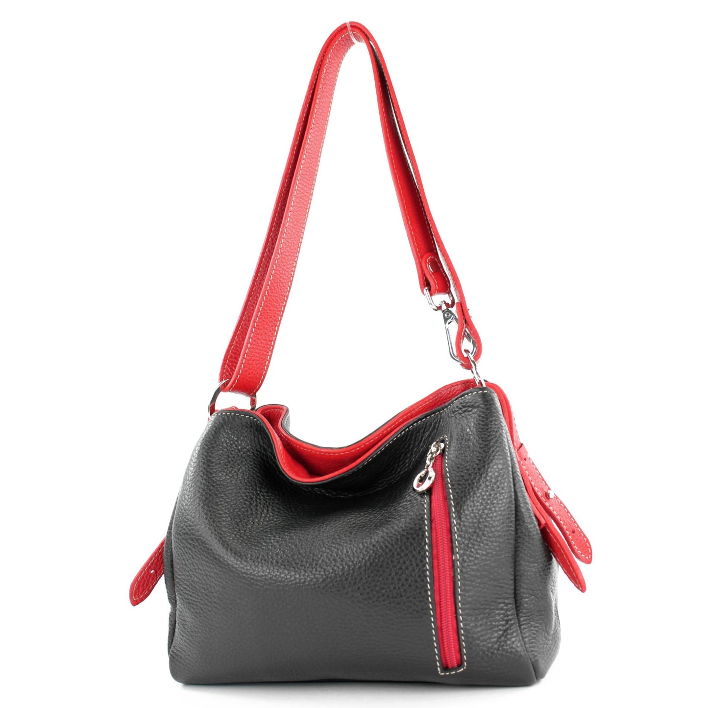 modamoda de T220 Damen Leder Schultertasche Handtasche Klein handmade in Italy