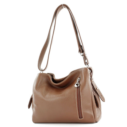 modamoda de T220 Damen Leder Schultertasche Handtasche Klein handmade in Italy