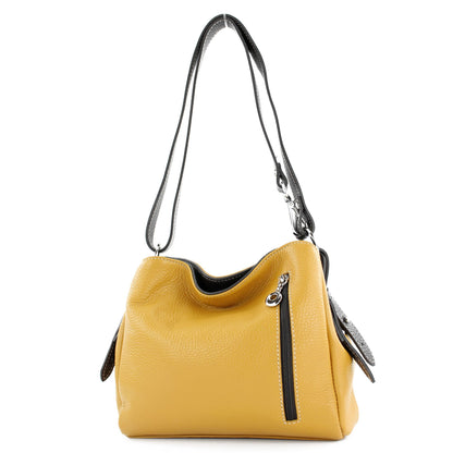 modamoda de T220 Damen Leder Schultertasche Handtasche Klein handmade in Italy
