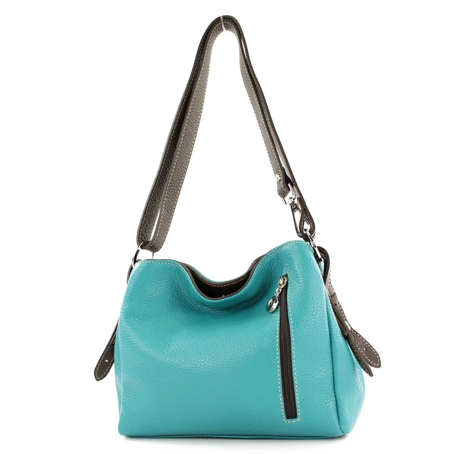modamoda de T220 Damen Leder Schultertasche Handtasche Klein handmade in Italy