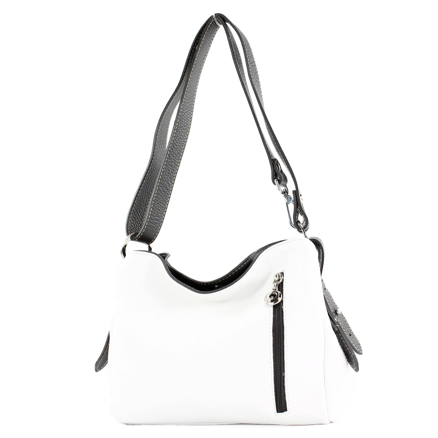 modamoda de T220 Damen Leder Schultertasche Handtasche Klein handmade in Italy