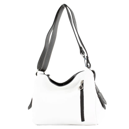 modamoda de T220 Damen Leder Schultertasche Handtasche Klein handmade in Italy