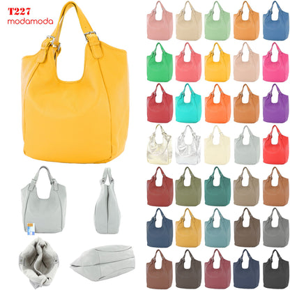modamoda de T227  Damen Shopper Schultertasche Leder Large handmade in Italy
