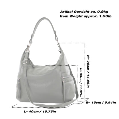 modamoda de T229 Damen Schultertasche Shopper aus Leder Large handmade in Italy