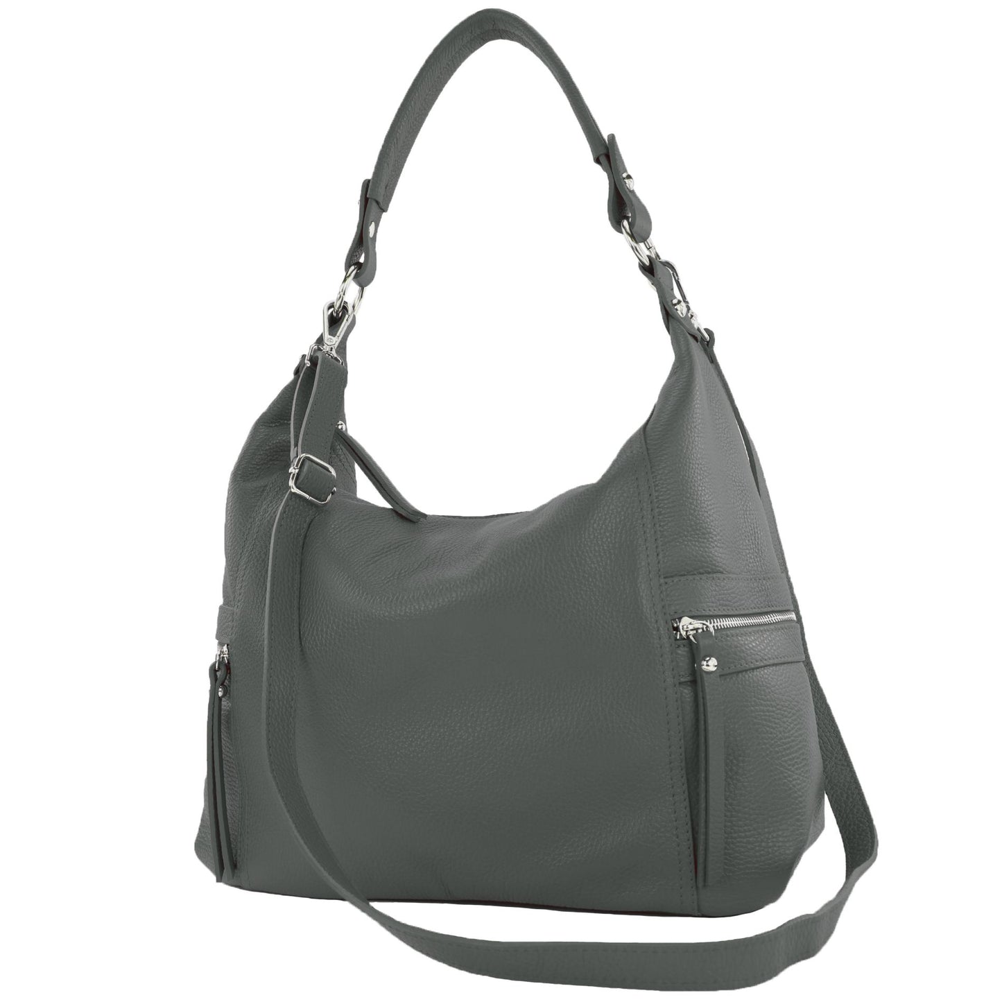 modamoda de T229 Damen Schultertasche Shopper aus Leder Large handmade in Italy