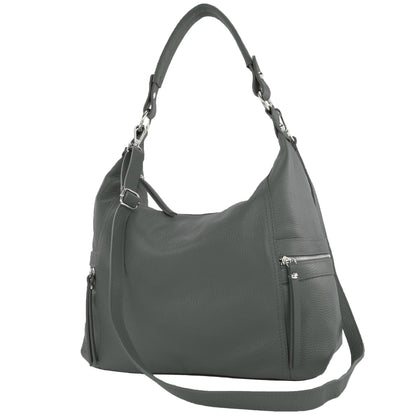 modamoda de T229 Damen Schultertasche Shopper aus Leder Large handmade in Italy