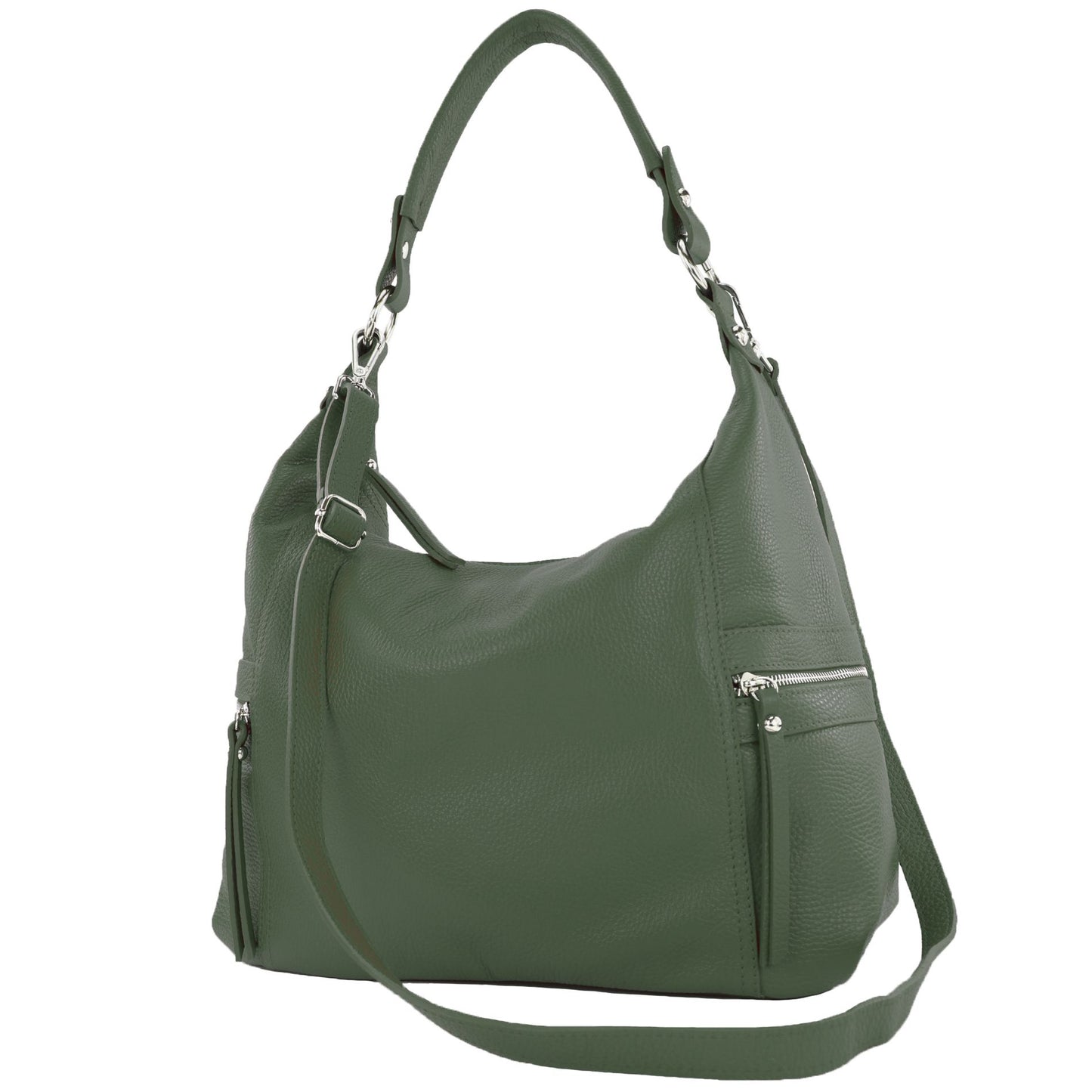 modamoda de T229 Damen Schultertasche Shopper aus Leder Large handmade in Italy