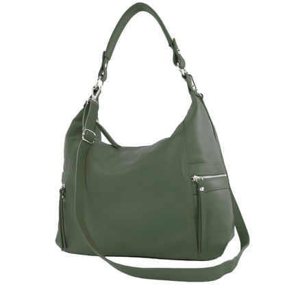 modamoda de T229 Damen Schultertasche Shopper aus Leder Large handmade in Italy