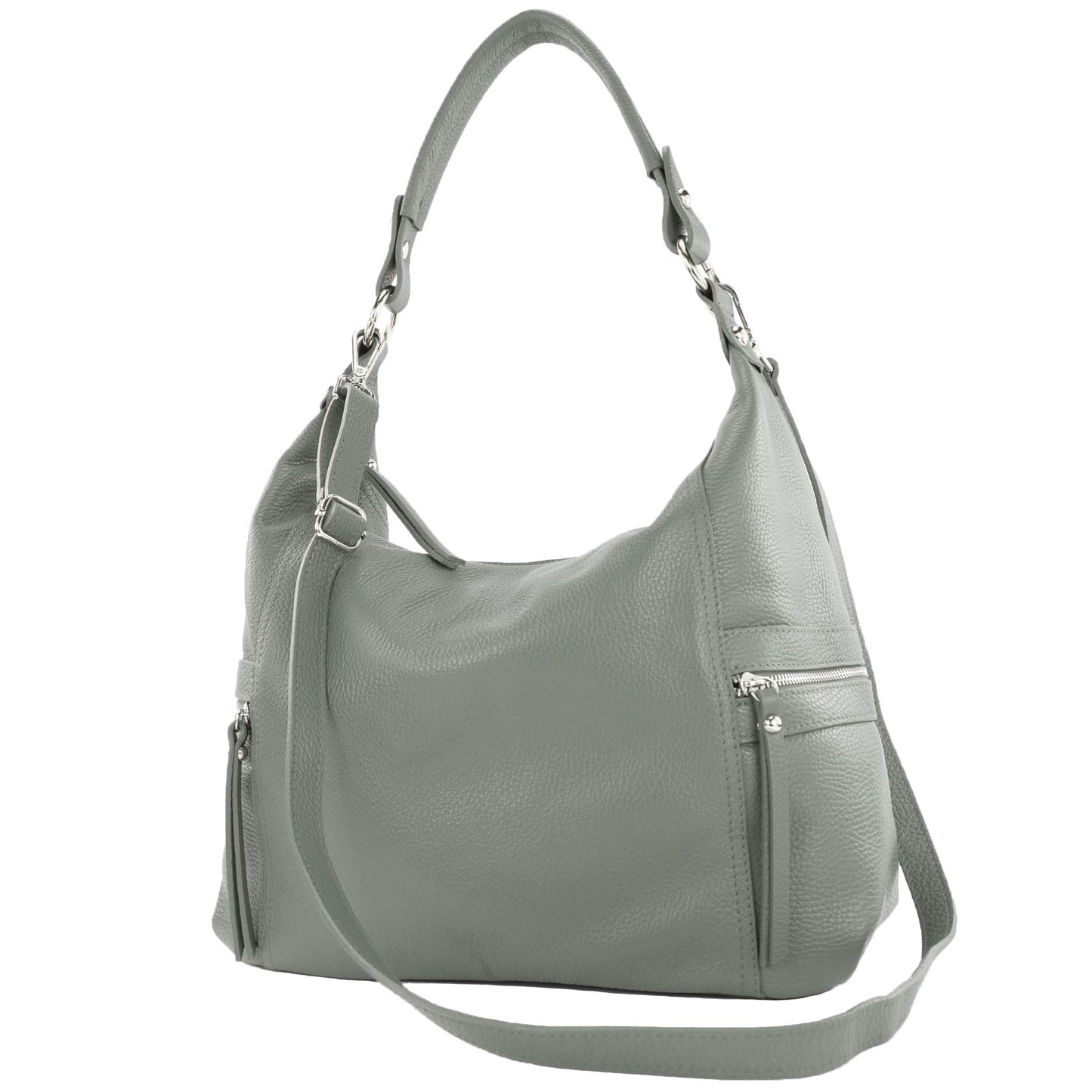 modamoda de T229 Damen Schultertasche Shopper aus Leder Large handmade in Italy