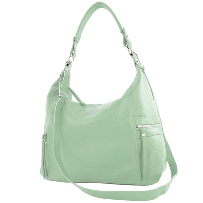 modamoda de T229 Damen Schultertasche Shopper aus Leder Large handmade in Italy