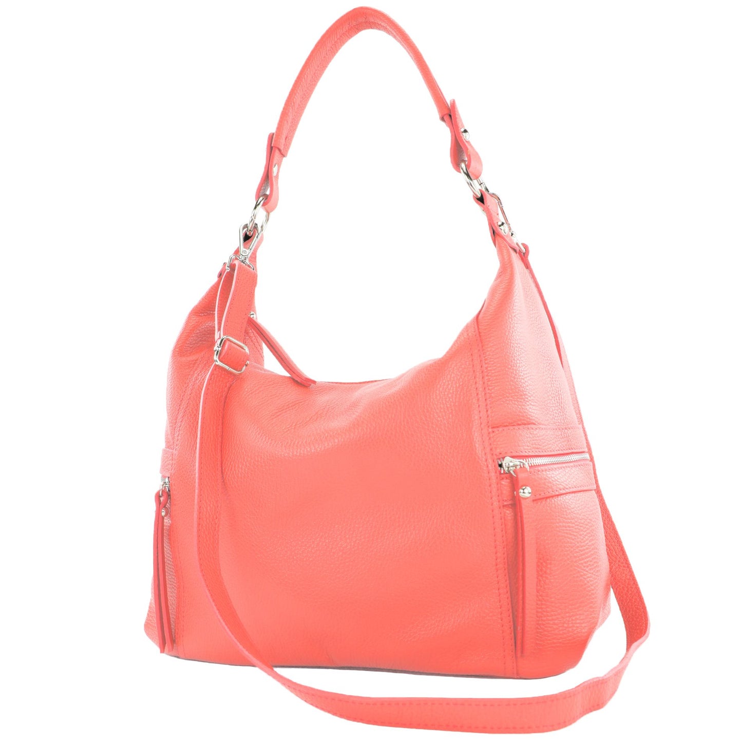 modamoda de T229 Damen Schultertasche Shopper aus Leder Large handmade in Italy