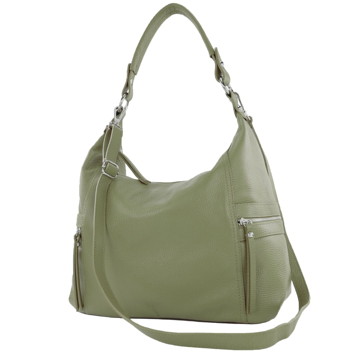 modamoda de T229 Damen Schultertasche Shopper aus Leder Large handmade in Italy