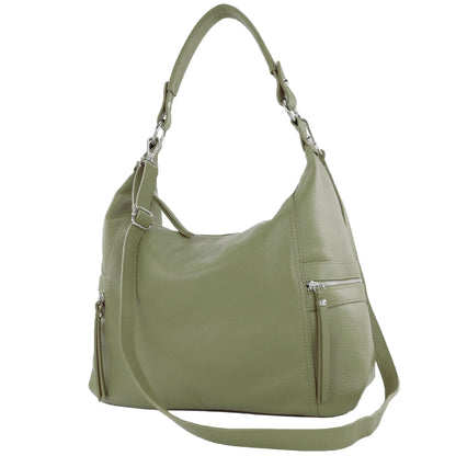 modamoda de T229 Damen Schultertasche Shopper aus Leder Large handmade in Italy