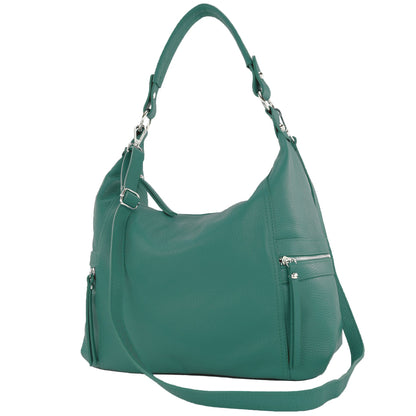 modamoda de T229 Damen Schultertasche Shopper aus Leder Large handmade in Italy