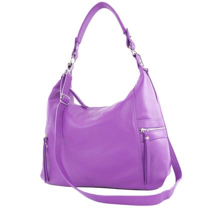 modamoda de T229 Damen Schultertasche Shopper aus Leder Large handmade in Italy