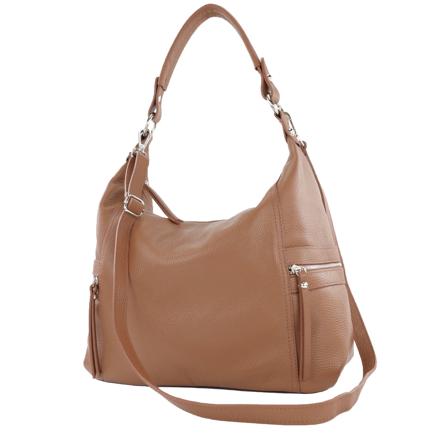 modamoda de T229 Damen Schultertasche Shopper aus Leder Large handmade in Italy