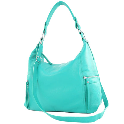 modamoda de T229 Damen Schultertasche Shopper aus Leder Large handmade in Italy
