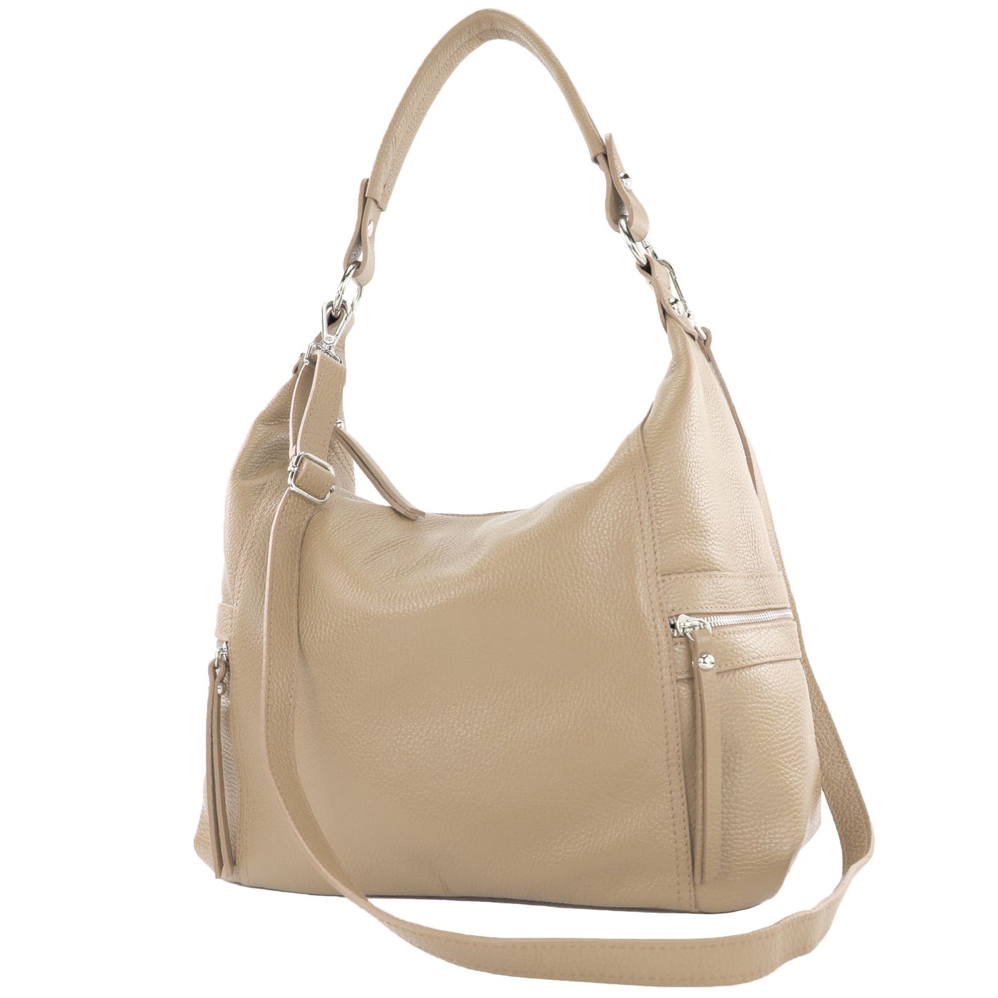 modamoda de T229 Damen Schultertasche Shopper aus Leder Large handmade in Italy