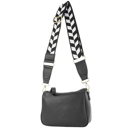 modamoda de T230 Damen Leder Umhängetasche Schultertasche handmade in Italy