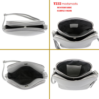 modamoda de - T232 - ital. Damen Umhängetasche Leder Medium