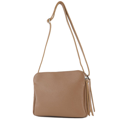 modamoda de - T232 - ital. Damen Umhängetasche Leder Medium
