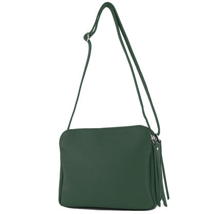 modamoda de - T232 - ital. Damen Umhängetasche Leder Medium