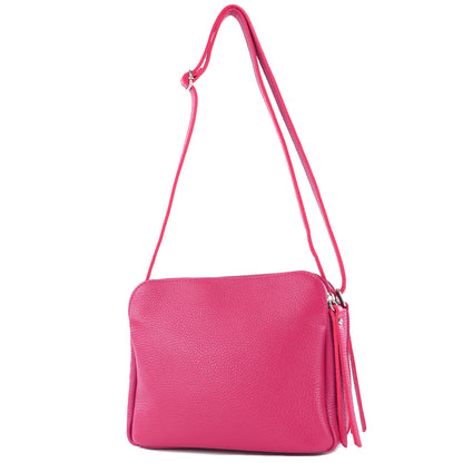 modamoda de - T232 - ital. Damen Umhängetasche Leder Medium