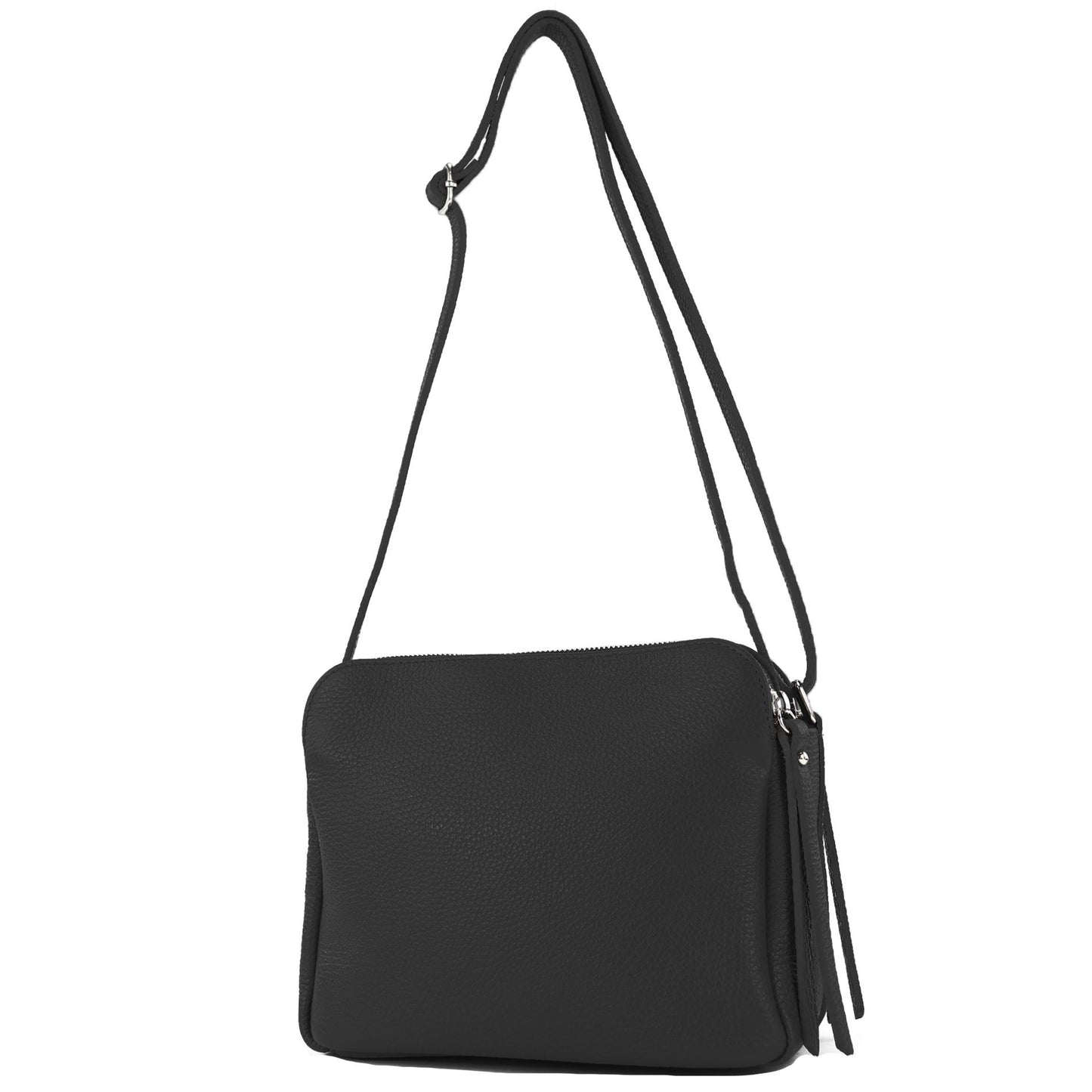 modamoda de - T232 - ital. Damen Umhängetasche Leder Medium