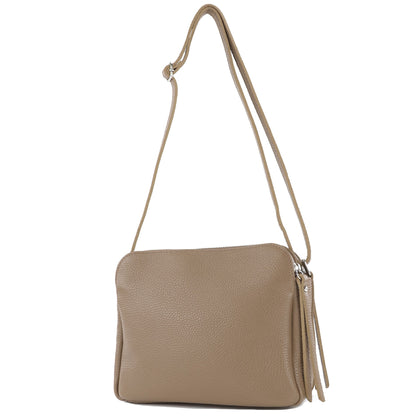 modamoda de - T232 - ital. Damen Umhängetasche Leder Medium