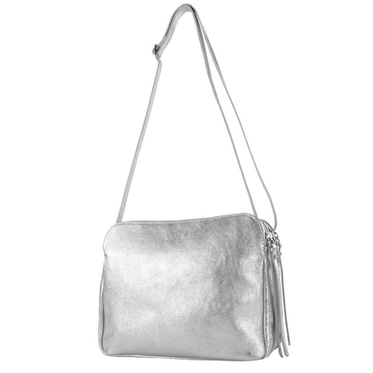 modamoda de - T232 - ital. Damen Umhängetasche Leder Medium
