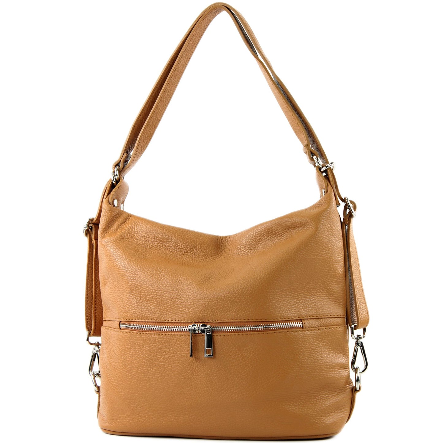 modamoda de - T233 - ital. Damen Rucksack Tasche 2in1 aus Leder