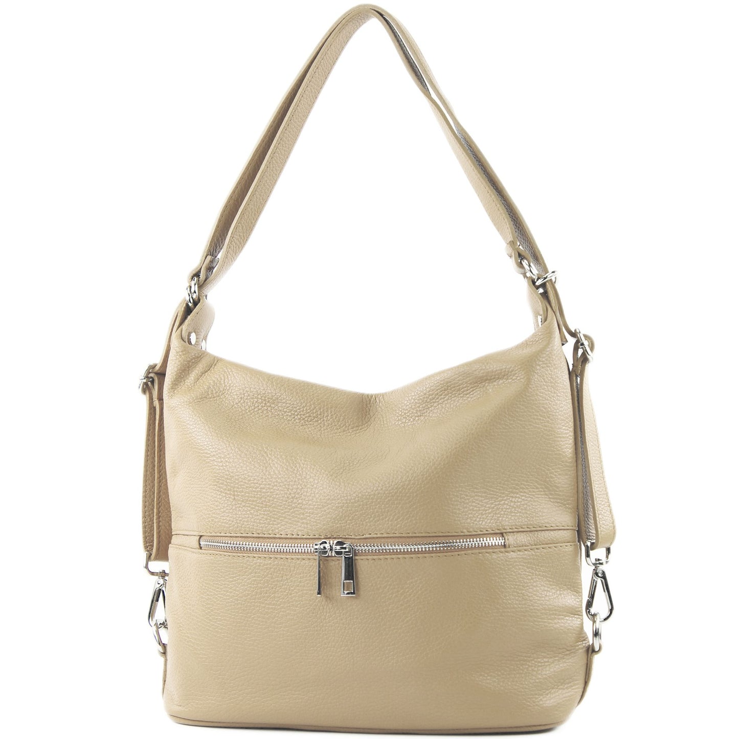 modamoda de - T233 - ital. Damen Rucksack Tasche 2in1 aus Leder