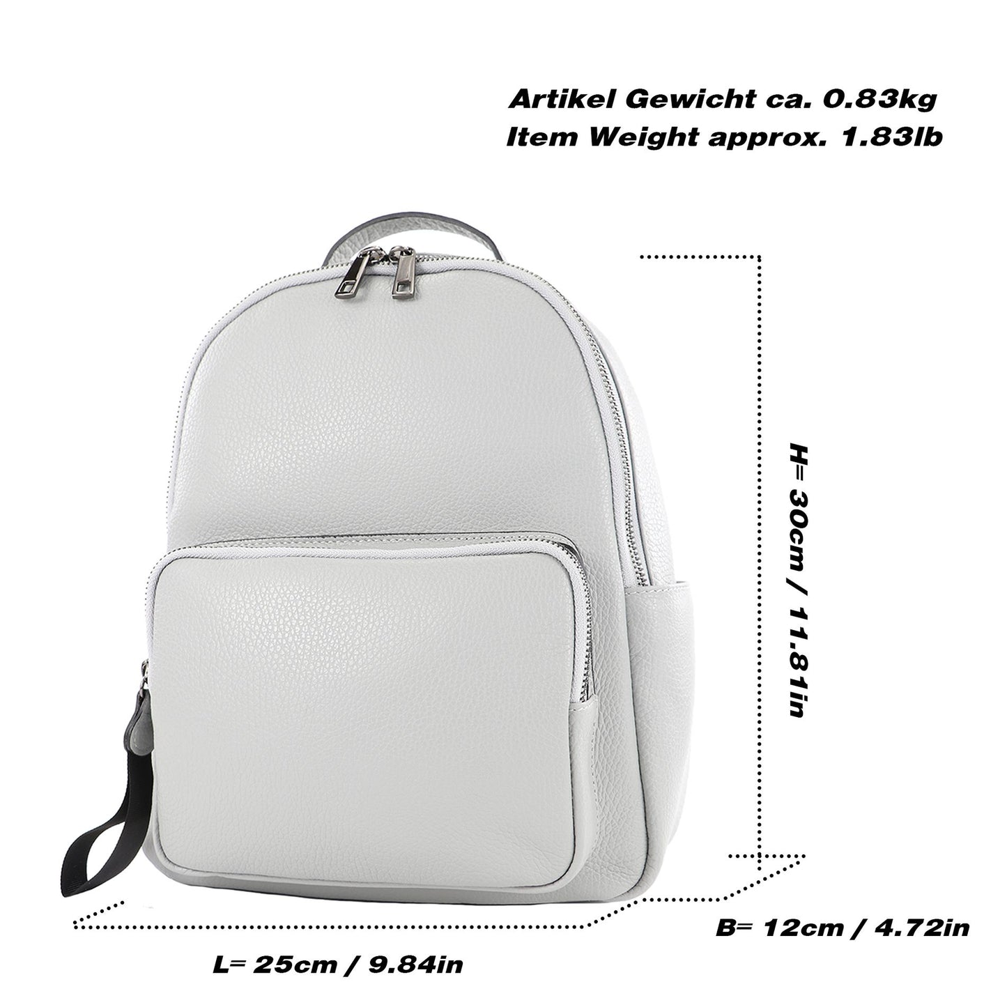 modamoda de - T234 - Damen Rucksack Tasche ital. Echtleder