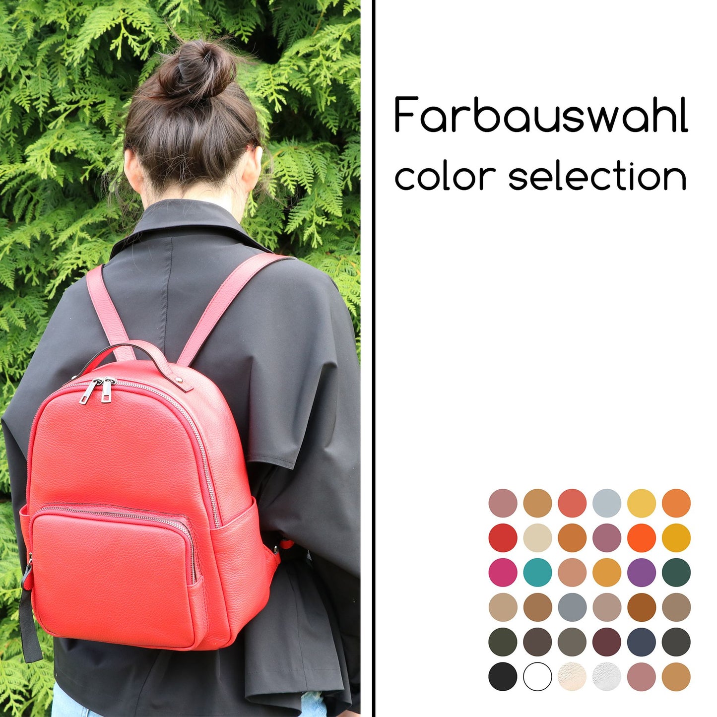 modamoda de - T234 - Damen Rucksack Tasche ital. Echtleder