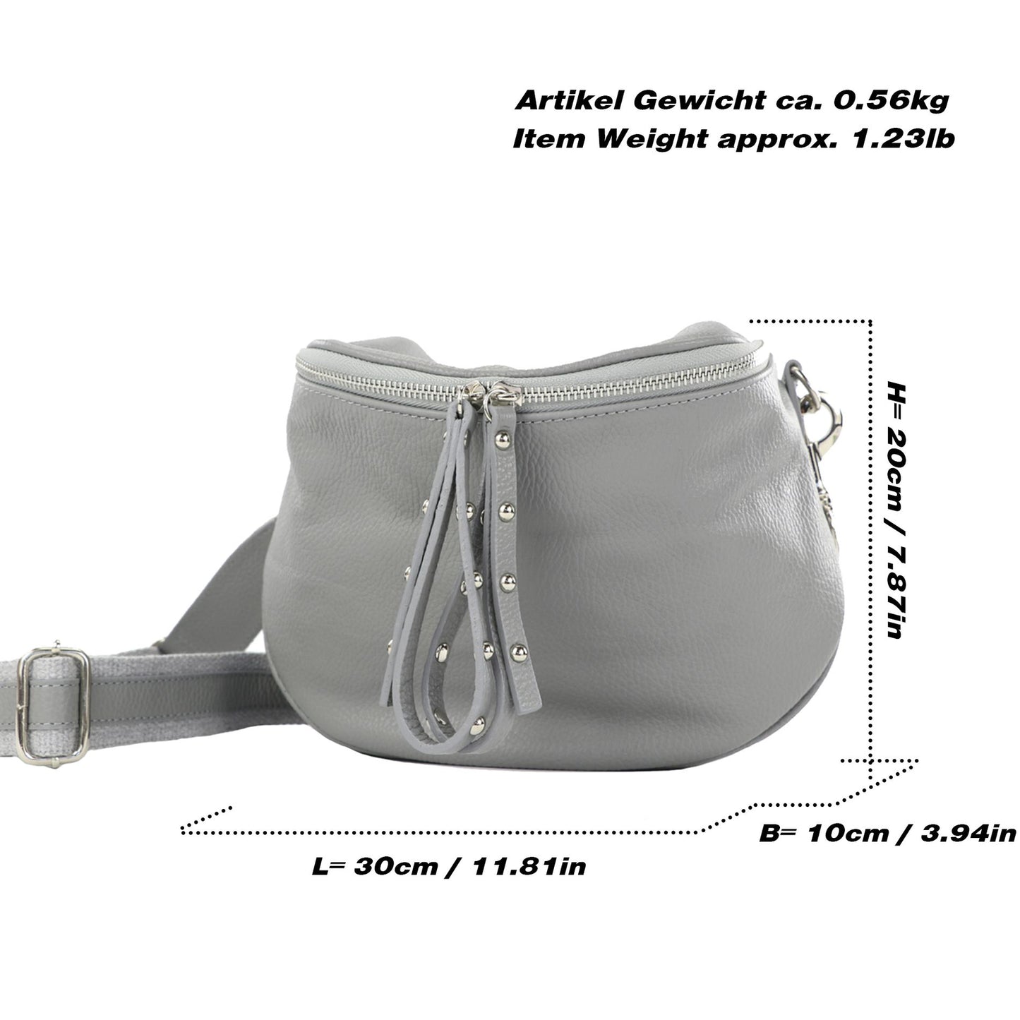 modamoda de - T236 - Umhängetasche Klein Small aus  ital. Leder